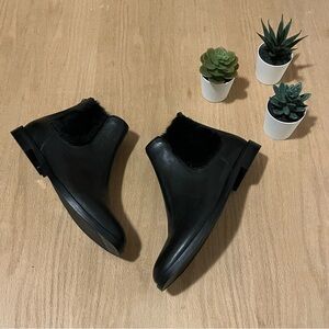 Fabianelli Leather & Faux Fur Italian Made Chelsea Boots